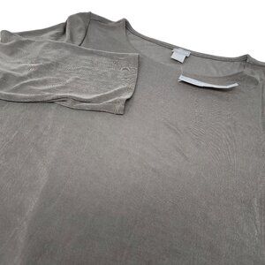 Chicos Long‎ Shirt Size 3X Women's Brown 3/4 Sleeves